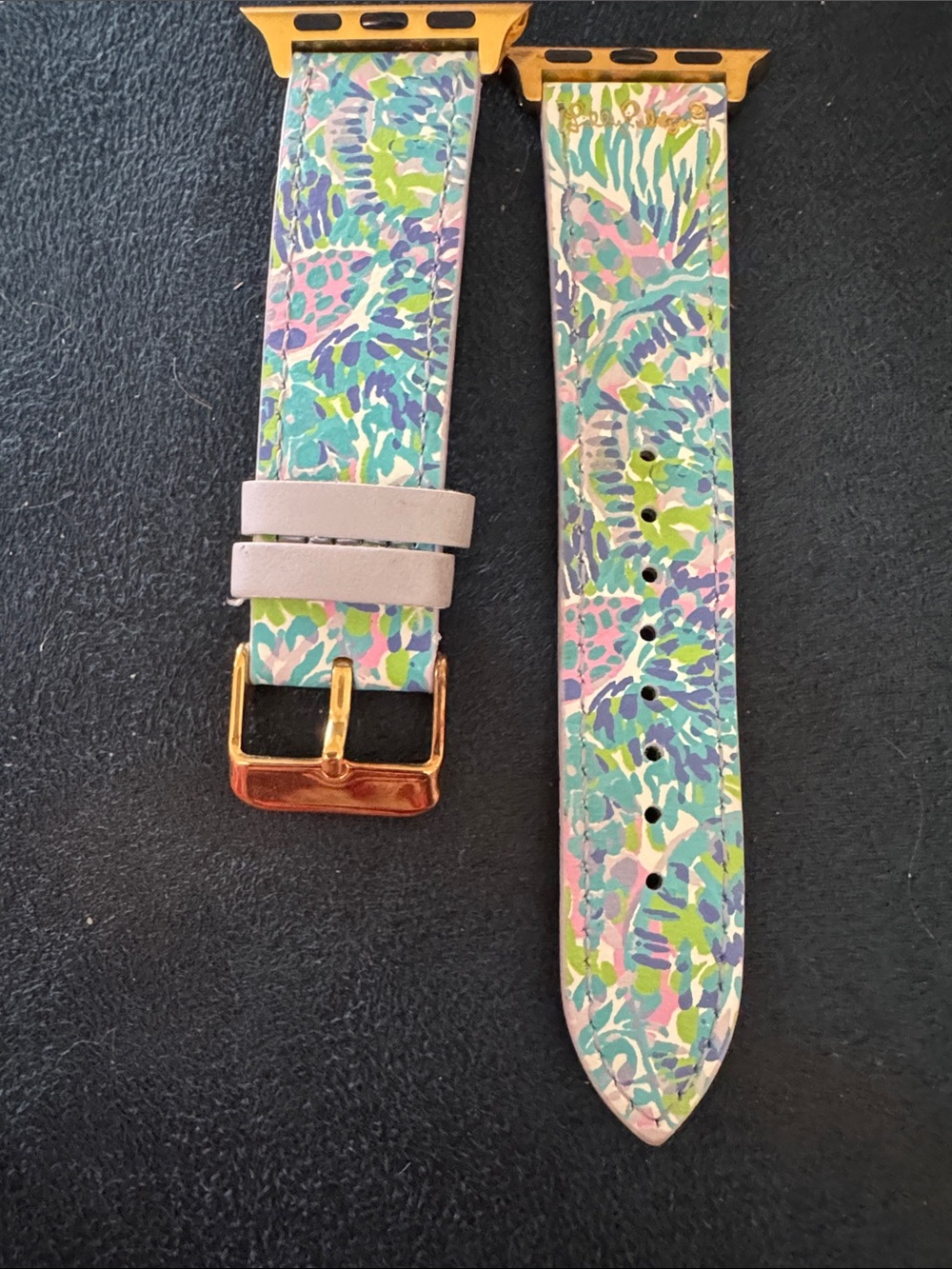Colorful Floral Pattern Apple Watch Band with  Gold Hardware- Lilly Pulitzer
